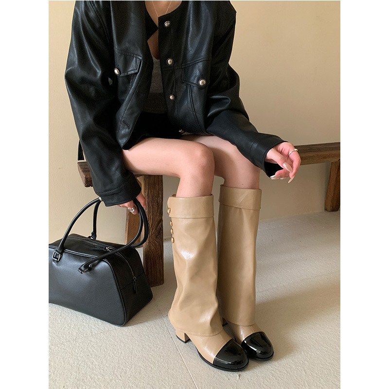 Sock Boot Women - Botas de caballero con punta redonda