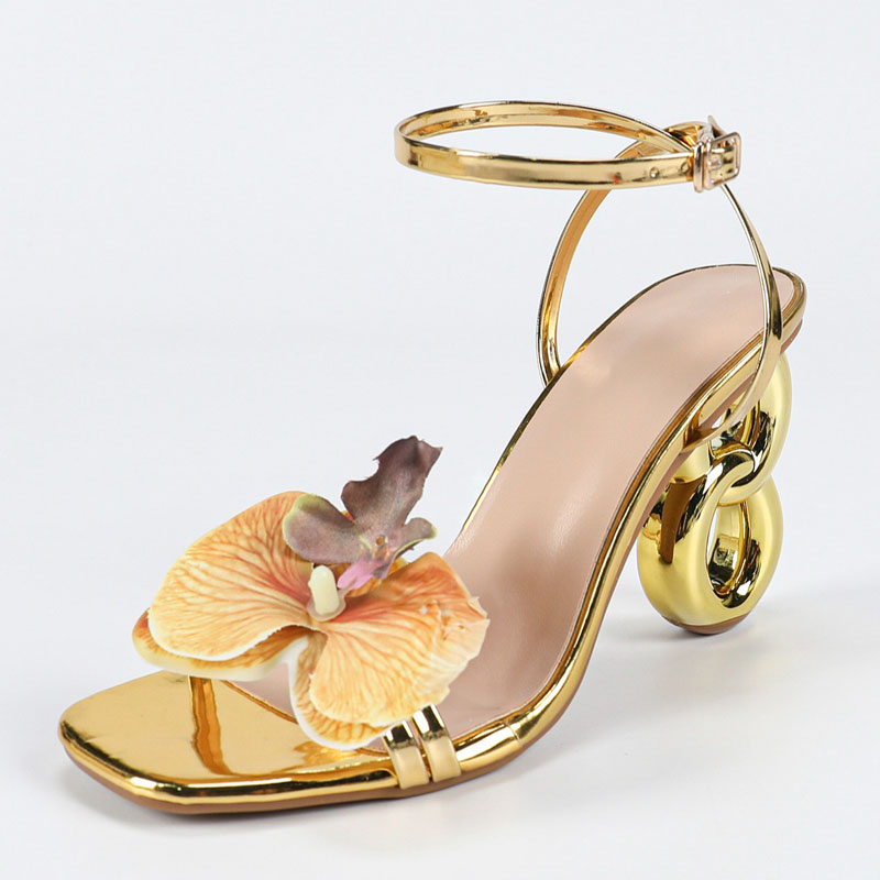 Women'S Shoes Quality - Aneikeh, sandalias doradas con punta abierta
