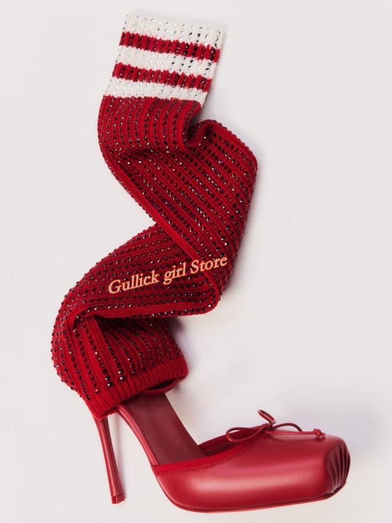 Sock Boot Women - Botas de Mujer de Punto Rojas