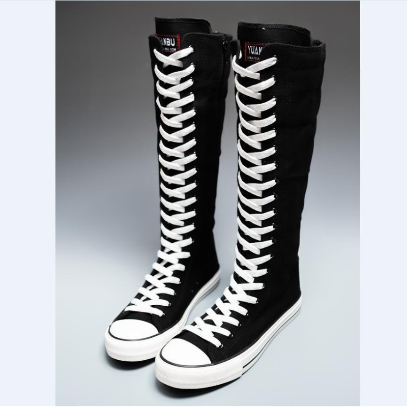 Zapatos de Lona de Caña Alta p - Knee High Boots Women reseña y precio