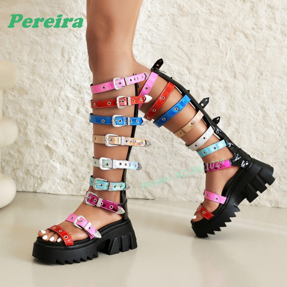 Sandalias de gladiador de caña - Knee High Boots Women reseña y precio