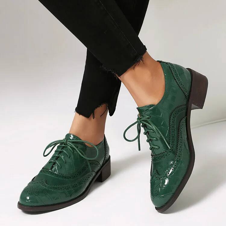 Zapatos de tacón bajo con cord - Oxford Lace Up Women reseña y precio