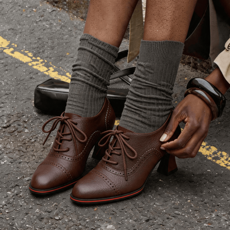 Zapatos Oxford de tacón medio  - Oxford Lace Up Women reseña y precio